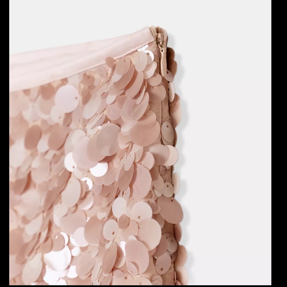 Zara sequins mini skirt, dusty pink - Picture 5 of 13